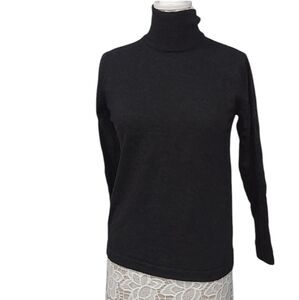 Classiques entier 100% extra fine merino wool dark gray turtleneck sweater M